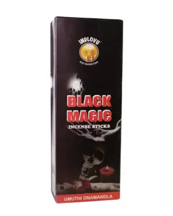 Black Magic incense sticks packaging, Indlovu brand.