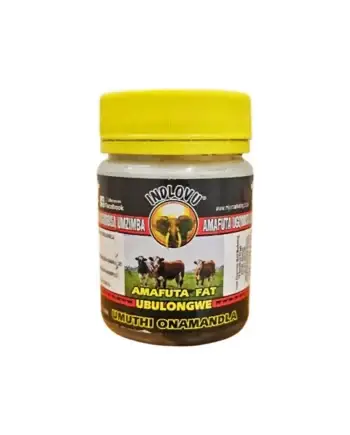 Indlovu Amafutha Fat jar with yellow cap
