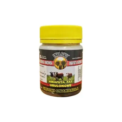 Indlovu Amafutha Fat jar with yellow cap