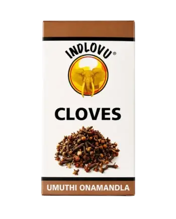 Indlovu Cloves spice box with elephant logo