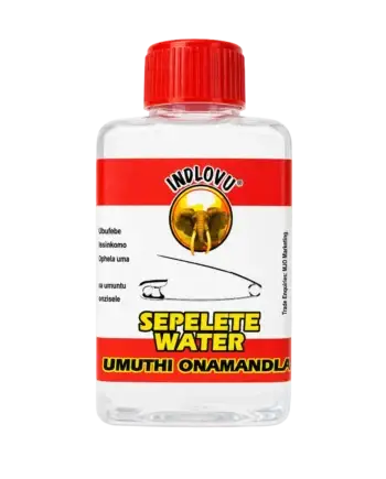 Indlovu Sepelete Water traditional medicine bottle